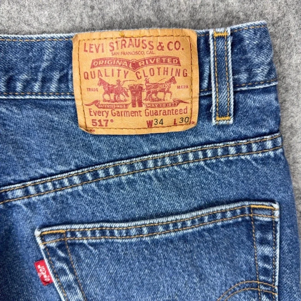 VTG Levi's‎ Jeans Mens 34x30 Blue 517 Bootcut Faded Denim Pants Western Y2K
